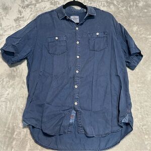 Tommy Bahama Jeans Chambray Denim Button Down Shirt Women’s Medium Blue